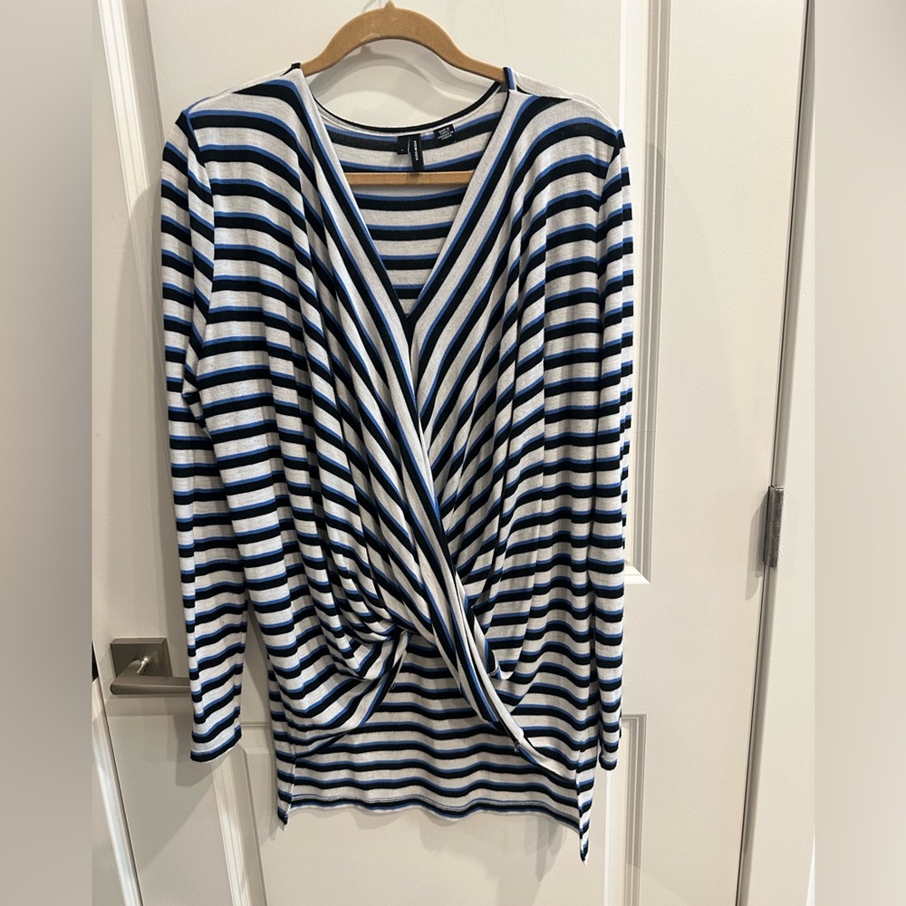 Vero Moda - women’s T-Shirt white with stripes in Blue , Size L